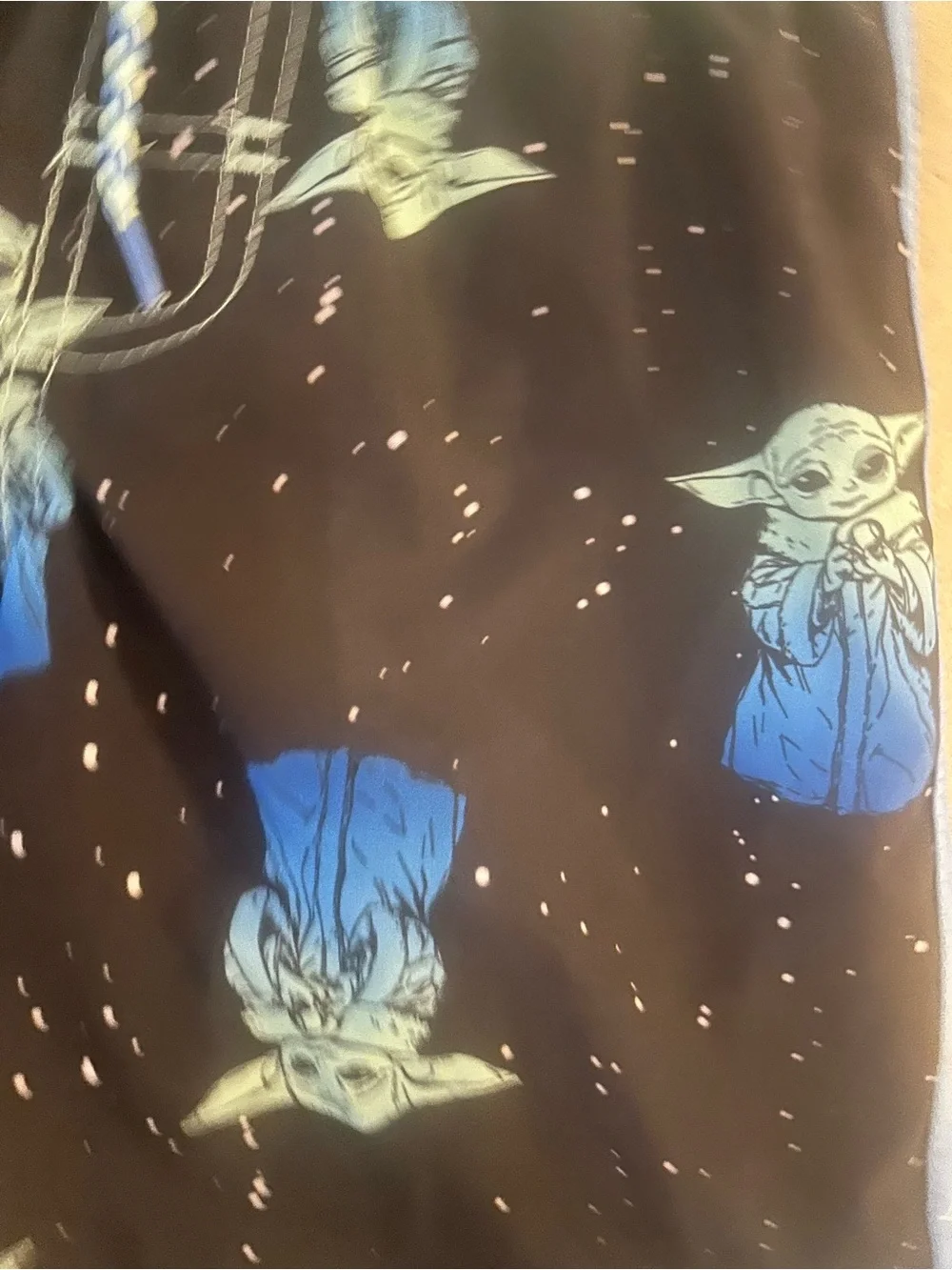 Boys STAR WARS Size 4/5 Black & Blue Baby Yoda Swim Trunks